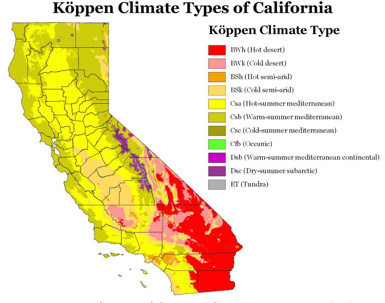 California Climate Map